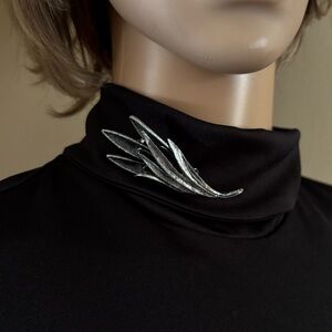 Vintage Silver-Tone Textured Calla Lily Spray Brooch